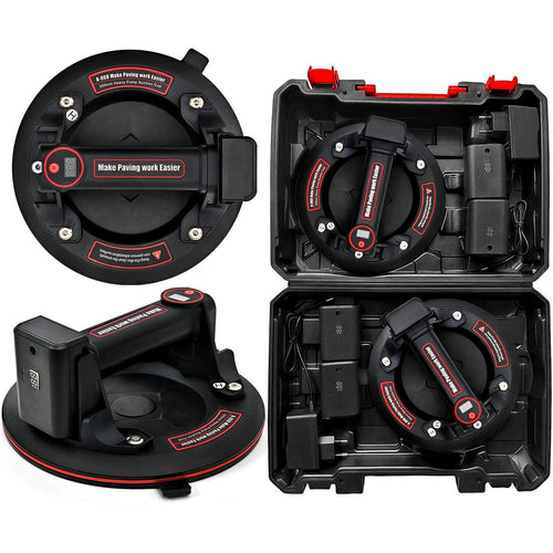 DURDUR Akku Saugheber Digital 270kg – 2er Pack 8 Zoll. Runder Saugheber mit Griff. Hebt Glas, Fliesen per Akku-Vakuum.