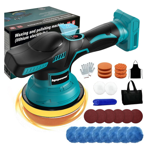 bycpower Orbital Poliermaschine Auto Set 6 Zoll – Makita 18V Ohne Akku