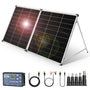 DOKIO Solarkoffer 200W mit Laderegler – für 12V & Power Station. Faltbarer Koffer (dunkel). Erzeugt Solarstrom.