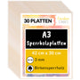 Creative Deco 30x A3 Birkensperrholzplatte 3mm Holzzuschnitte: Hellbraune Platte zum Lasercutten, Modellbau, Basteln.