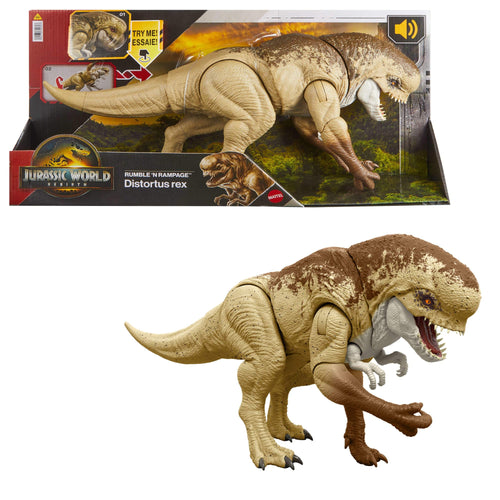 Mattel Jurassic World Bösewicht Dino Doppelattacke Actionfigur - 56 cm