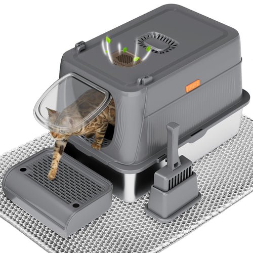 Citylife Edelstahl Katzenklo mit Deckel XXL – Geschlossen