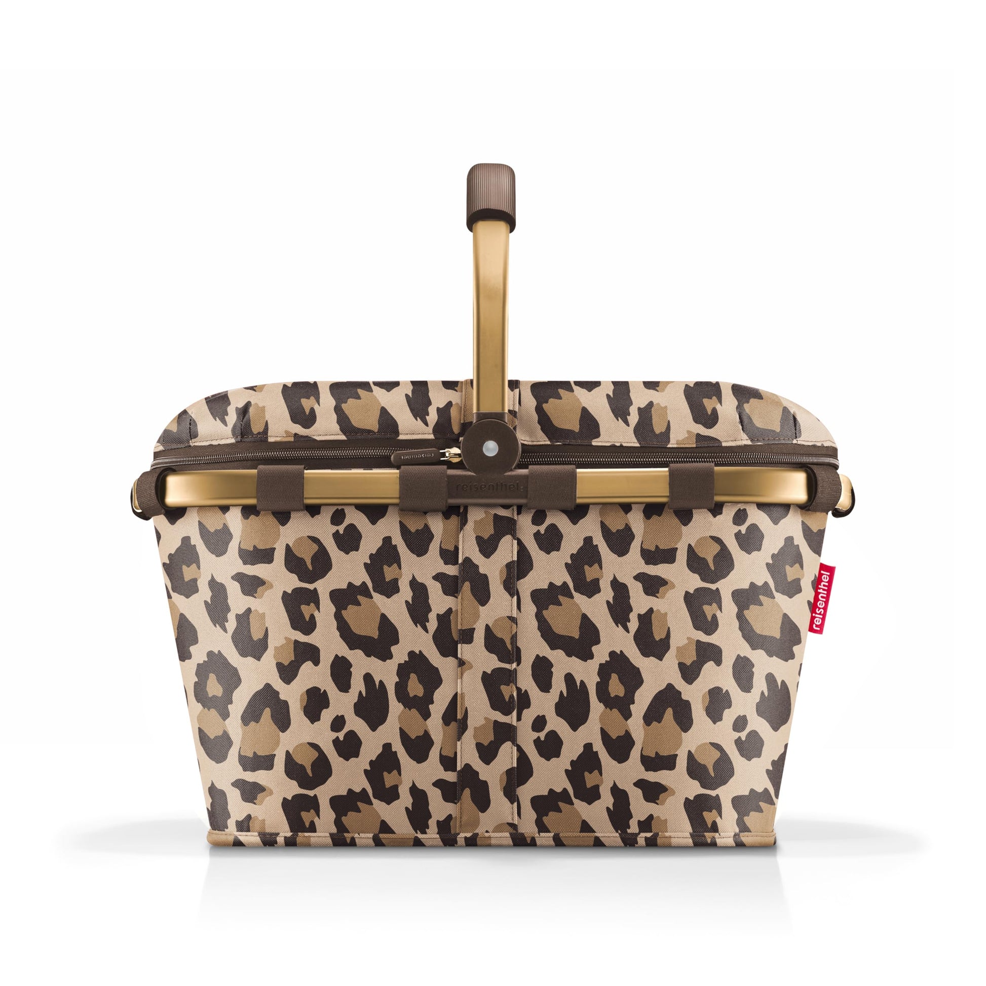 reisenthel carrybag iso Frame Isolierkorb - Leo Macchiato. Korb im Leo Macchiato Muster. Isoliert Speisen für Einkauf & Picknick.