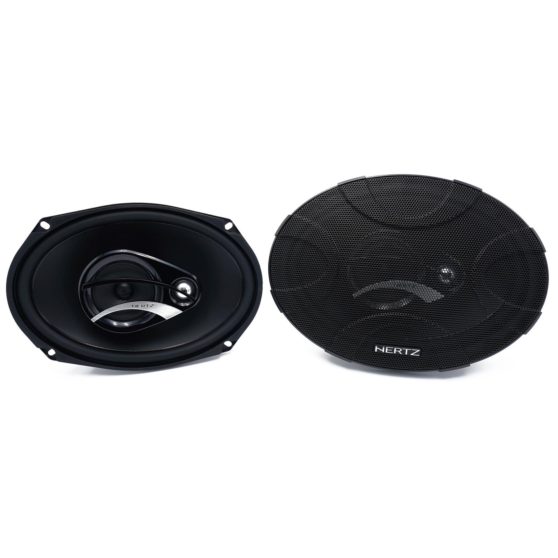 Hertz DCX 690.3 3-Wege Koaxiallautsprecher 6"x9", schwarzes, elliptisches Modell zur breitbandigen Musikwiedergabe im Fahrzeug.
