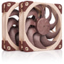 Noctua NF-A12x25 G2 PWM Sx2-PP Doppellüfter-Set - Braun. Zwei braune 120mm Lüfter zur PC-Gehäuse- und Radiator-Kühlung.