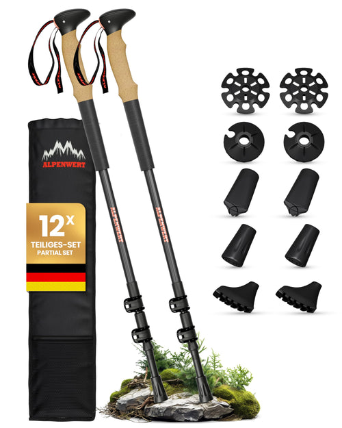 ALPENWERT Wanderstöcke Teleskop Trekkingstöcke - Carbon