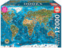 Educa Weltwunder Puzzle 12000 Teile – Weltkarte (19057). Rechteckiges, farbiges Puzzle zur Bildung einer Weltkarte.