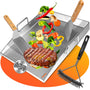 Plancha Grillplatte Set - Edelstahl 30x40cm Gas-/Kohlegrill