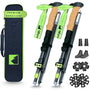 Alpteq Wanderstöcke faltbar Carbon 115-135 cm - Lime Green