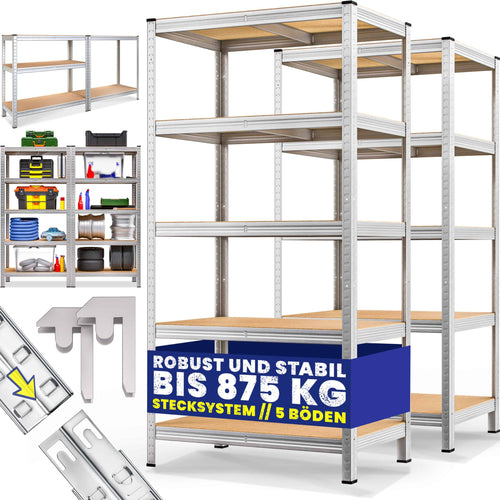 Monzana Schwerlastregal 2er Set XL 180x90x60cm - 1750kg