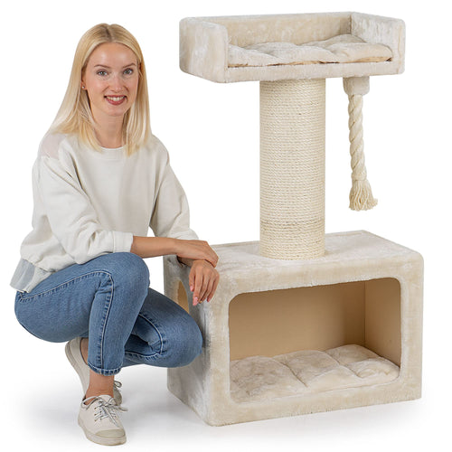 HAPPYPET 'Mick' Kratzbaum Gross Katzen Stabil - Cappuccino 103 cm