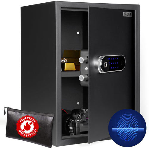 LEBENLANG 43L Möbeltresor – Fingerabdrucksensor & Zahlenschloss