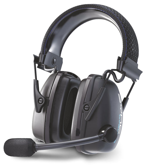 Honeywell 1034510 Kapselgehörschutz mit Bluetooth, schwarze Ohrmuscheln und Kopfbügel. Bietet Gehörschutz und Audio-Streaming.