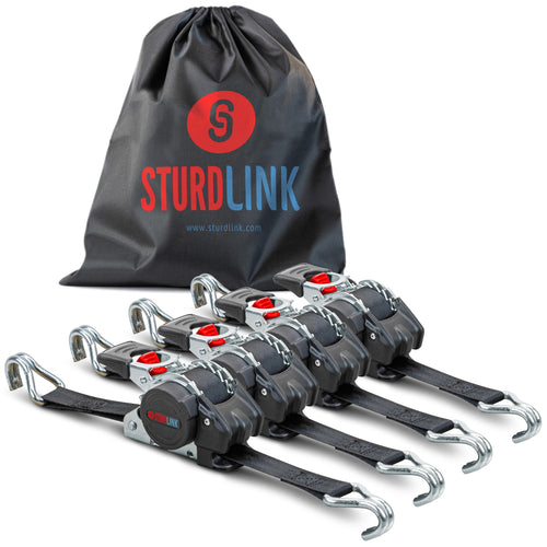 Automatik Spanngurte 3m 25mm J-Haken Ladungssicherung 4er Set