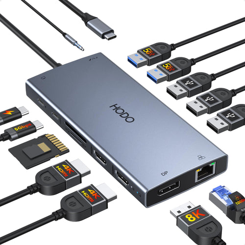 USB C Laptop Dockingstation 15-in-1 Triple Display 8K