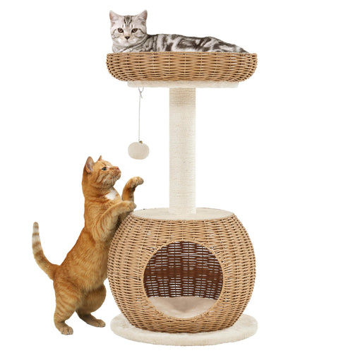 Yaheetech Katzenkratzbaum 75 cm Beige – für grosse Katzen