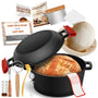 NZQXJXZ Gusseisen Brotbacktopf Dutch Oven – 26cm 2-in-1