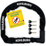 KOHLBURG Kettenschloss – 125cm Bolzenschneider-sicher Level 15. Robustes Gliederkettenschloss mit Textilummantelung. Schützt Fahrräder und Motorräder sicher vor Diebstahl.
