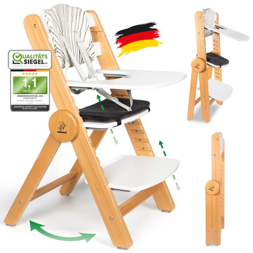 ZWERGHELD® Kinderhochstuhl ZS3 Set mitwachsend - Natur
