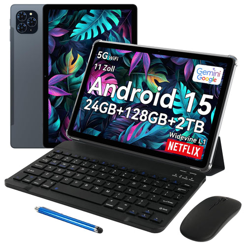 TABWEE T90 Android 15 Gaming Tablet 11 Zoll, 24GB RAM mit Tastatur. Rechteckiges Gerät für Gaming und Produktivität.