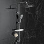 Görbach Regendusche Duschsystem – mit Ablage Chrom, ohne Armatur. Wandsystem mit Regen-, Handbrause u. Ablage.