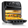 Arendo 4-in-1 Heissluftfritteuse 12L – LED Touchscreen. Schwarzes Gerät für Heissluftfrittieren, Braten, Backen, Dörren.