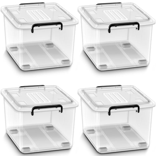 tillvex Aufbewahrungsboxen Set mit Deckel – 4er, 62L, lebensmittelecht