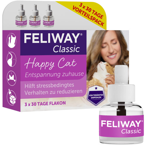 FELIWAY Classic Vorteilspack für Katzen – 3x Nachfüllflakon 48ml
