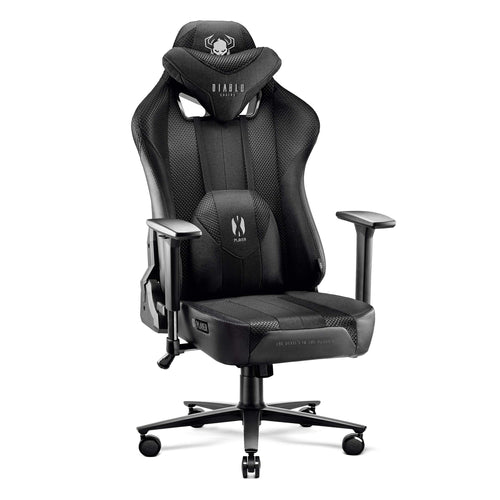 Diablo Gaming X-Player 2.0 PC Gaming Stuhl King XL Stoff. Hoher Stoff-Gaming-Stuhl für Komfort bei langen PC-Gaming-Sessions.