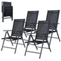 CCLIFE Breeze Alu Klappstuhl Hochlehner 4er Set Dunkelgrau