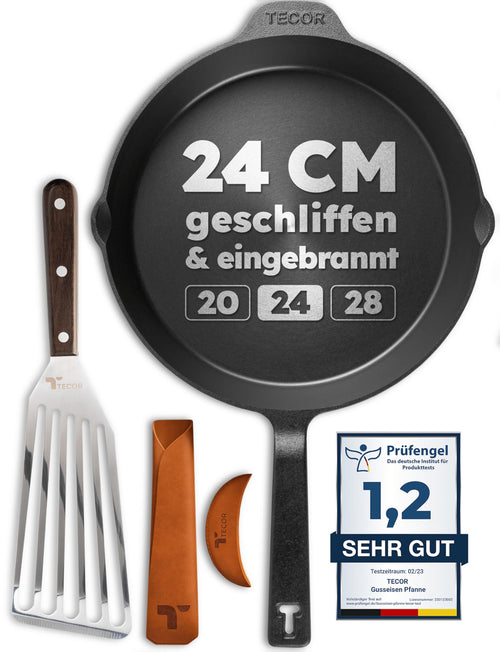 TECOR Gusseisenpfanne Induktion universal - 24 cm geschliffen