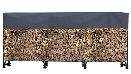 QUICK STAR Metall Kaminholzregal 272x95cm mit Schutzhülle