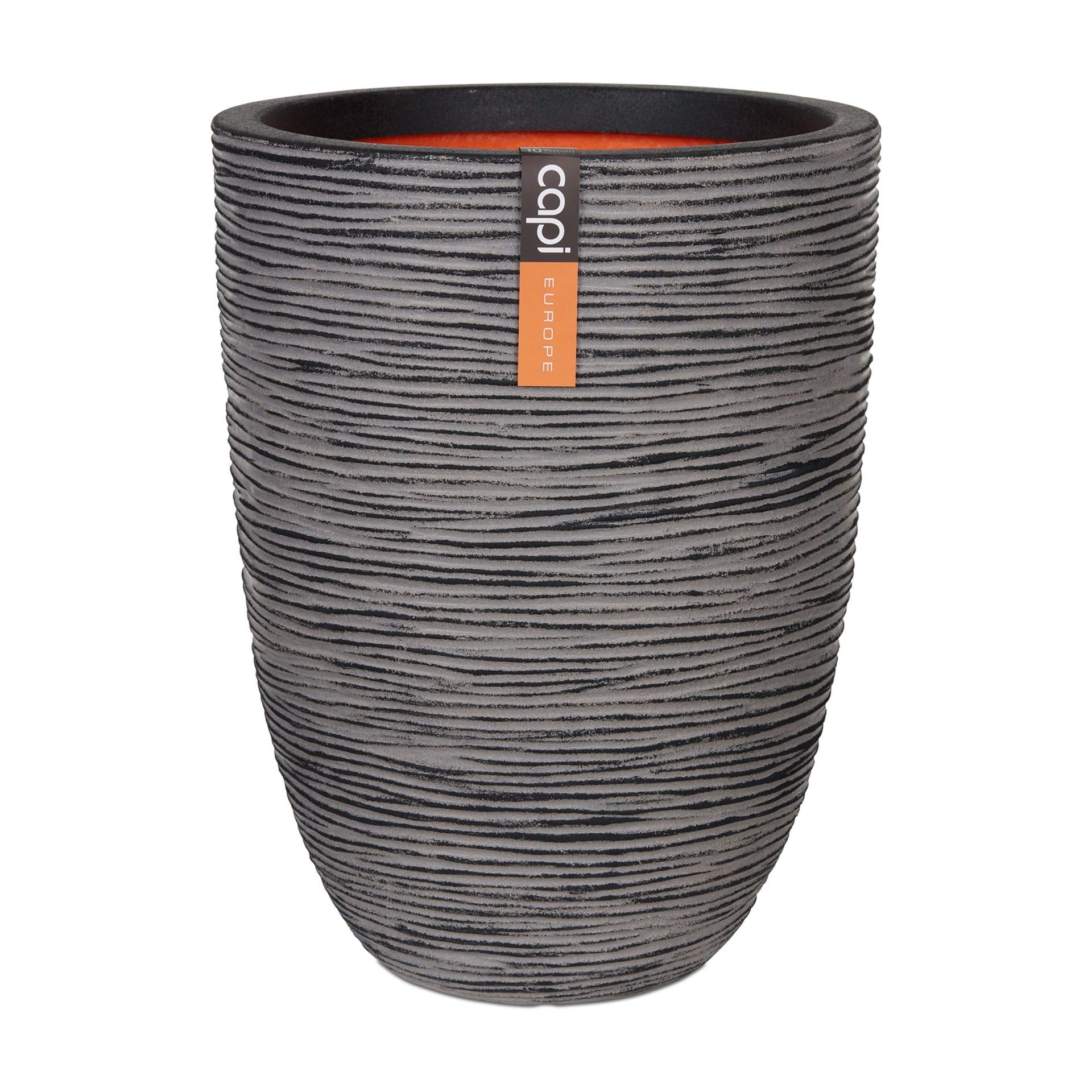 Capi Europe Elegant Rib NL niedrig Blumentopf 46x58 Anthrazit. Gerippter, anthrazitfarbener Pflanzkübel zum Kultivieren von Gewächsen.