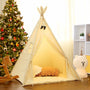 LIONHERZ® Tipi Zelt Kinder Stabil – Baumwolle Cremeweiss