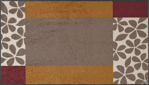 wash+dry Florita Fussmatte. Rechteckige, gemusterte Matte zur Schmutz- und Feuchtigkeitsaufnahme im Innen- und Aussenbereich.