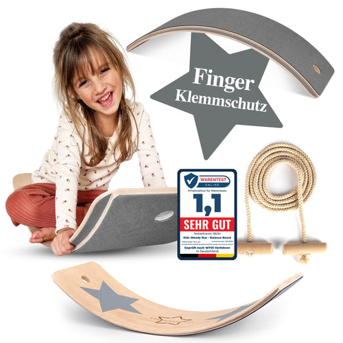 Kids Woody Star Balance Board Kinder Wackelbrett Holz 80x30cm