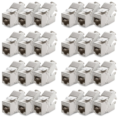 deleyCON 24x Keystone Modul CAT 6a RJ45 Buchse - STP Werkzeugfrei