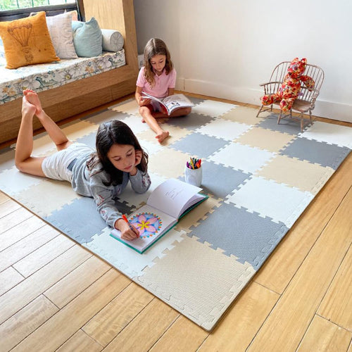 MioTetto Krabbelmatte Baby Puzzlematte – modulares Fliesen-Set 16/36