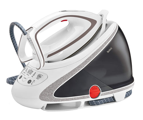 Tefal Pro Express Ultimate Dampfbügelstation - GV9567 weiss/grau. Weiss-graues Kompaktgerät. Glättet Textilien per Hochdruckdampf.