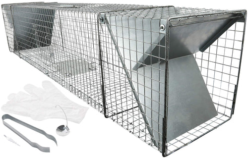 XXL Lebendfalle 150 cm für Fuchs, Waschbär, Marder – 2 Eingänge