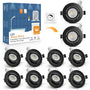 wowatt LED Einbaustrahler Schwarz Dimmbar – 10er Set IP44 Flach