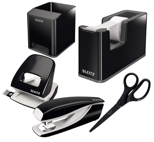 Leitz Wow Schreibtisch-Accessoires Komplett-Set – Schwarz