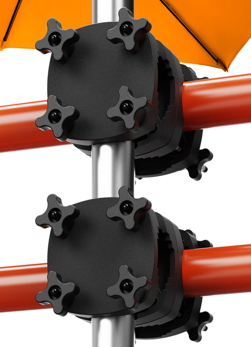 4smile SunnyGuy Sonnenschirmhalter Balkongeländer 2er Set - Schwarz. Schwarz, zur Montage von Sonnenschirmen an Geländern.