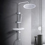 Görbach D25 Regendusche Duschsystem mit Ablage - Chrom. Verchromt, mit Kopf- & Handbrause, Ablage zum Duschen.