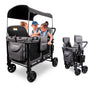WONDERFOLD W4 Original 4-Sitzer Kinderwagen - Grau. Grauer Klappwagen zum Transport von bis zu vier Kindern.