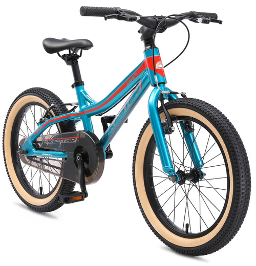BIKESTAR Aluminium Kinder Mountainbike 18 Zoll – Petrol. Ein 18 Zoll Kinderfahrrad in Petrol zum Fahren im Gelände.
