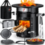 KESSER Raketenofen mit Gusseisen Grillpfanne – Camping Holzofen