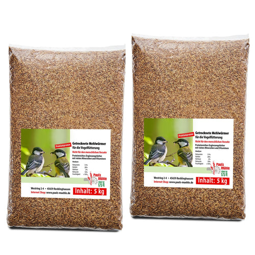 Paul's Mühle Mehlwürmer getrocknet Premium – 10 kg