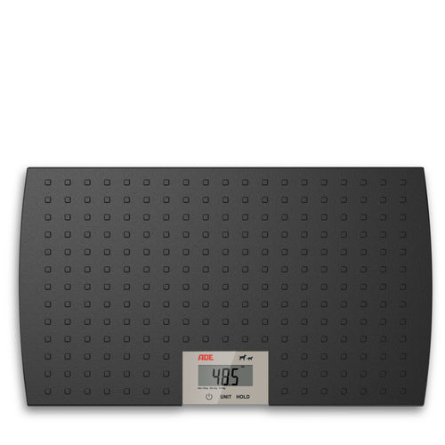 ADE Digitale Tierwaage 100 kg L – Hundewaage bis 65 cm: Weiße Digitalwaage mit LCD. Wiegt Haustiere, Hunde bis 100kg/65cm.