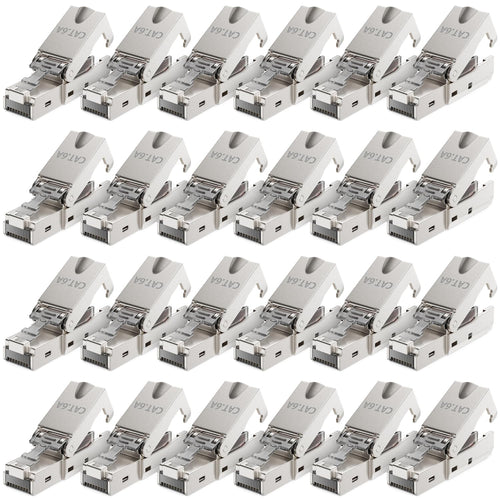 deleyCON CAT 6a RJ45 Netzwerkstecker LSA - Geschirmt, Starrkabel, 24 Stk.